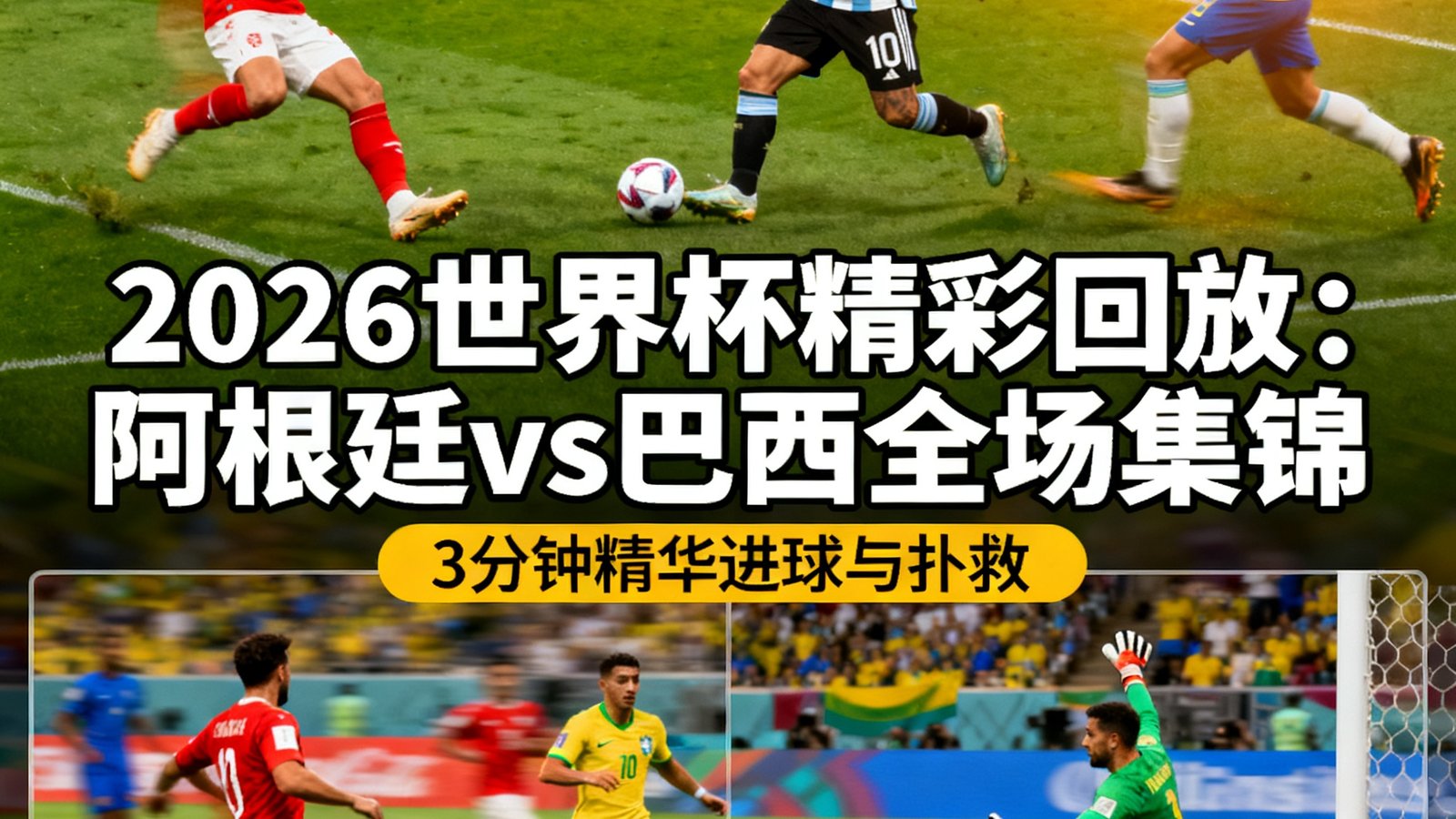 2026世界杯精彩回放：阿根廷vs巴西全场集锦，包含3分钟精华进球与扑救